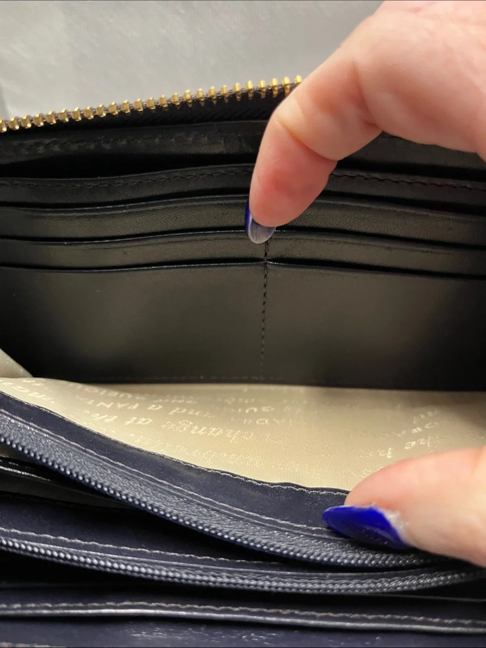 EUC Kate Spade Black Patent Wallet with Green Hedgehog Print storybook lining